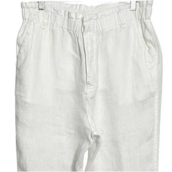 Free People White Linen High Waisted Pants - Picture 2 of 6